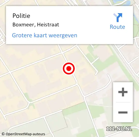 Locatie op kaart van de 112 melding: Politie Boxmeer, Heistraat op 1 mei 2015 17:00