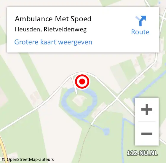 Locatie op kaart van de 112 melding: Ambulance Met Spoed Naar Heusden, Rietveldenweg op 1 mei 2015 19:35