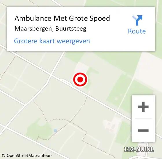 Locatie op kaart van de 112 melding: Ambulance Met Grote Spoed Naar Maarsbergen, Buurtsteeg op 12 september 2013 02:03