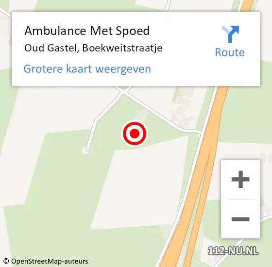 Locatie op kaart van de 112 melding: Ambulance Met Spoed Naar Oud Gastel, Boekweitstraatje op 1 mei 2015 23:12