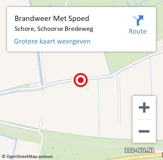 Locatie op kaart van de 112 melding: Brandweer Met Spoed Naar Schore, Schoorse Bredeweg op 2 mei 2015 00:19