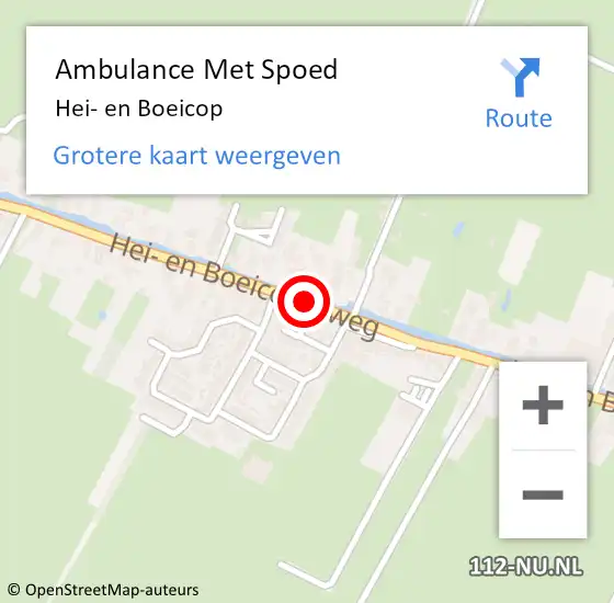 Locatie op kaart van de 112 melding: Ambulance Met Spoed Naar Hei- en Boeicop op 2 mei 2015 00:30