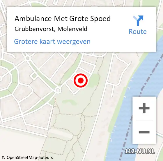 Locatie op kaart van de 112 melding: Ambulance Met Grote Spoed Naar Grubbenvorst, Molenveld op 6 november 2013 14:30