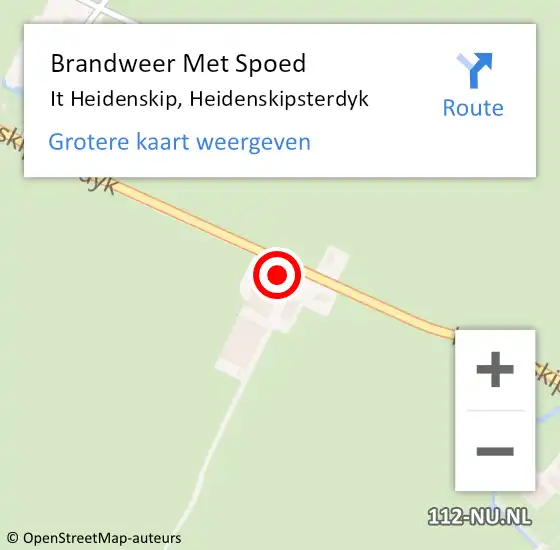 Locatie op kaart van de 112 melding: Brandweer Met Spoed Naar It Heidenskip, Heidenskipsterdyk op 2 mei 2015 07:14