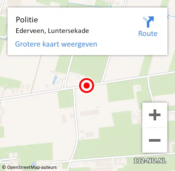 Locatie op kaart van de 112 melding: Politie Ederveen, Luntersekade op 2 mei 2015 09:36