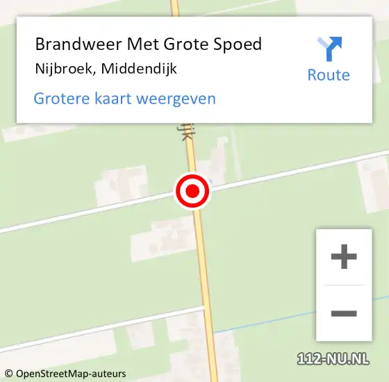 Locatie op kaart van de 112 melding: Brandweer Met Grote Spoed Naar Nijbroek, Middendijk op 2 mei 2015 10:55