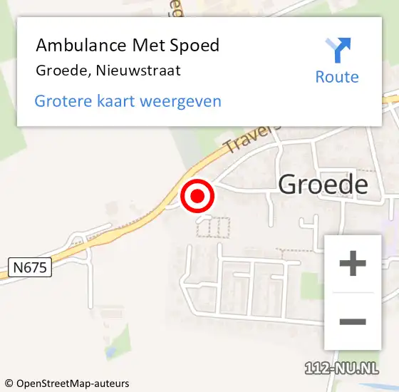 Locatie op kaart van de 112 melding: Ambulance Met Spoed Naar Groede, Nieuwstraat op 2 mei 2015 11:20