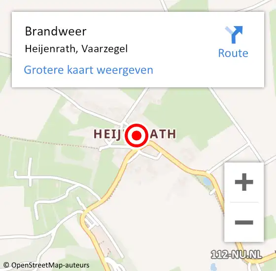 Locatie op kaart van de 112 melding: Brandweer Heijenrath, Vaarzegel op 2 mei 2015 12:57