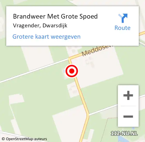 Locatie op kaart van de 112 melding: Brandweer Met Grote Spoed Naar Vragender, Dwarsdijk op 2 mei 2015 14:35