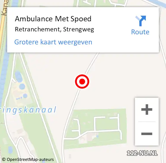 Locatie op kaart van de 112 melding: Ambulance Met Spoed Naar Retranchement, Strengweg op 2 mei 2015 14:36