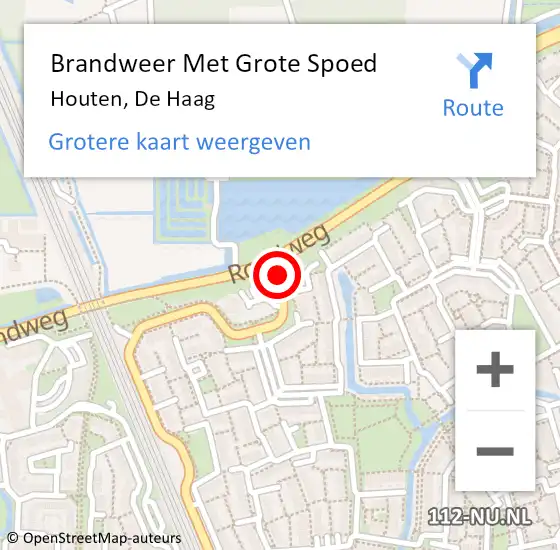 Locatie op kaart van de 112 melding: Brandweer Met Grote Spoed Naar Houten, De Haag op 6 november 2013 15:18