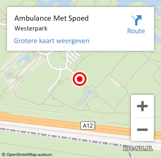 Locatie op kaart van de 112 melding: Ambulance Met Spoed Naar Westerpark op 2 mei 2015 15:46