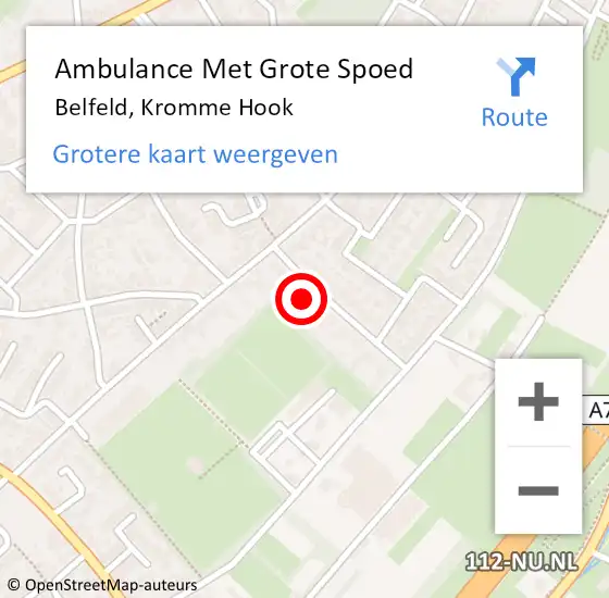 Locatie op kaart van de 112 melding: Ambulance Met Grote Spoed Naar Belfeld, Kromme Hook op 6 november 2013 15:25