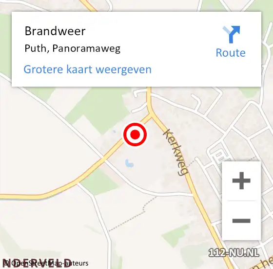 Locatie op kaart van de 112 melding: Brandweer Puth, Panoramaweg op 2 mei 2015 17:04