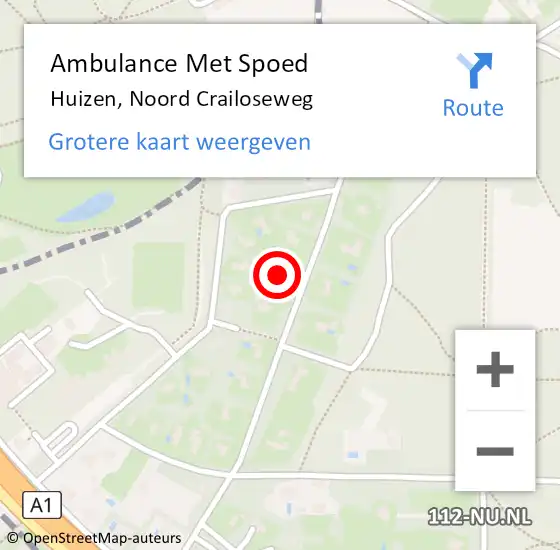 Locatie op kaart van de 112 melding: Ambulance Met Spoed Naar Huizen, Noord Crailoseweg op 2 mei 2015 17:57