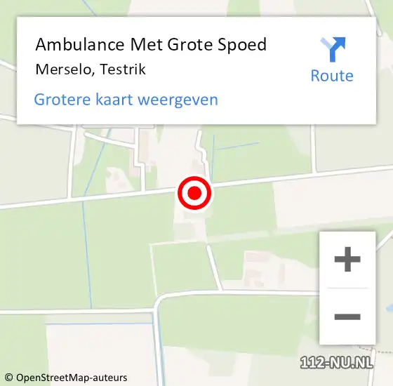 Locatie op kaart van de 112 melding: Ambulance Met Grote Spoed Naar Merselo, Testrik op 2 mei 2015 18:16