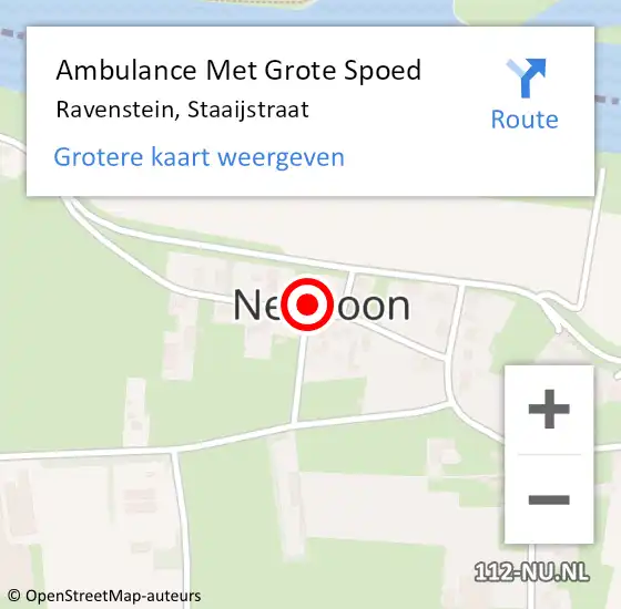 Locatie op kaart van de 112 melding: Ambulance Met Grote Spoed Naar Ravenstein, Staaijstraat op 2 mei 2015 18:47