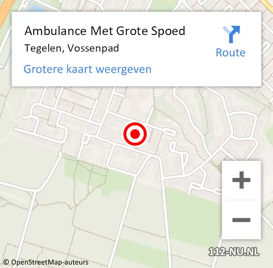 Locatie op kaart van de 112 melding: Ambulance Met Grote Spoed Naar Tegelen, Vossenpad op 6 november 2013 15:43