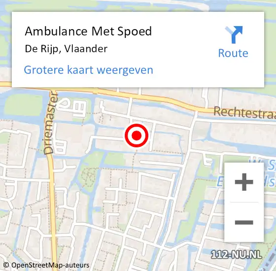 Locatie op kaart van de 112 melding: Ambulance Met Spoed Naar De Rijp, Vlaander op 2 mei 2015 19:59