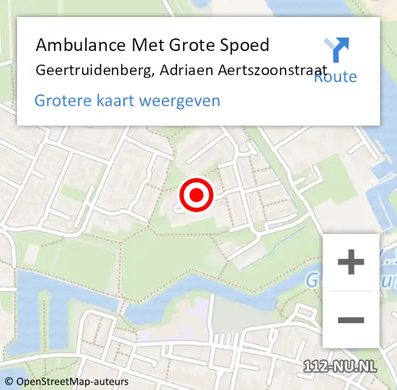 Locatie op kaart van de 112 melding: Ambulance Met Grote Spoed Naar Geertruidenberg, Adriaen Aertszoonstraat op 2 mei 2015 20:00