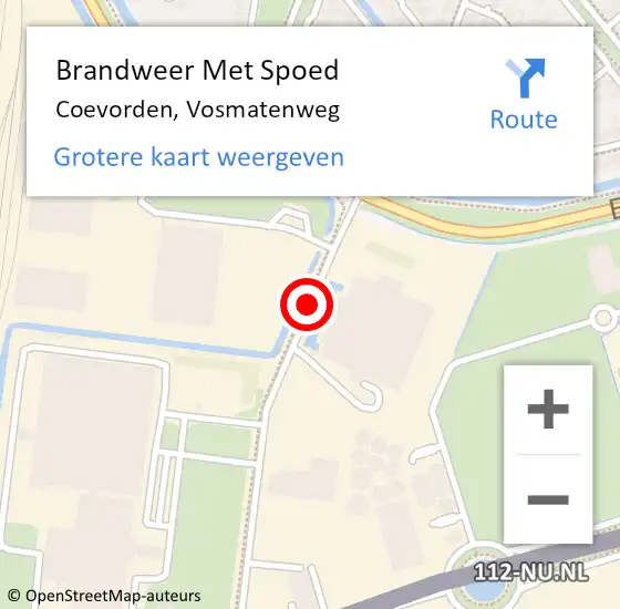 Locatie op kaart van de 112 melding: Brandweer Met Spoed Naar Coevorden, Vosmatenweg op 2 mei 2015 20:22