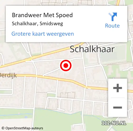 Locatie op kaart van de 112 melding: Brandweer Met Spoed Naar Schalkhaar, Smidsweg op 2 mei 2015 20:34