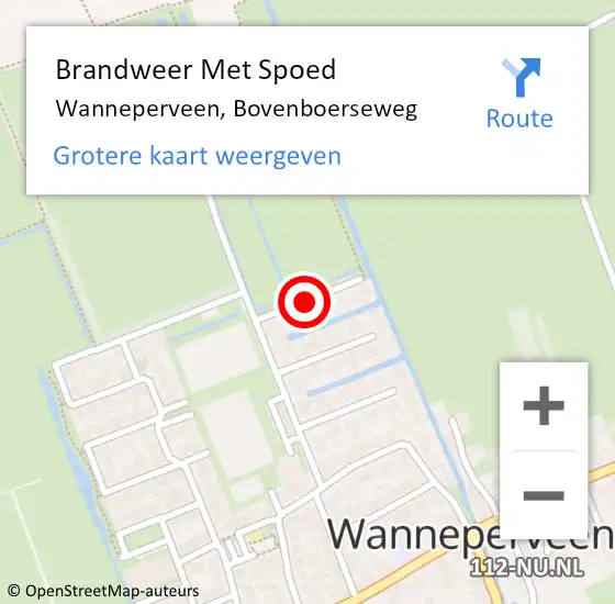 Locatie op kaart van de 112 melding: Brandweer Met Spoed Naar Wanneperveen, Bovenboerseweg op 2 mei 2015 20:54