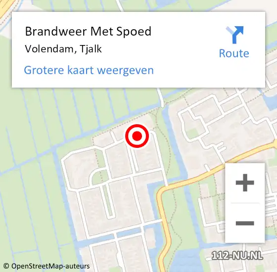 Locatie op kaart van de 112 melding: Brandweer Met Spoed Naar Volendam, Tjalk op 2 mei 2015 20:57