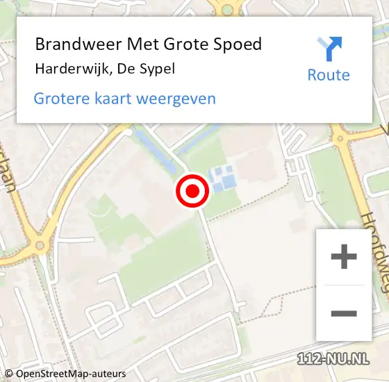 Locatie op kaart van de 112 melding: Brandweer Met Grote Spoed Naar Harderwijk, De Sypel op 3 mei 2015 02:56