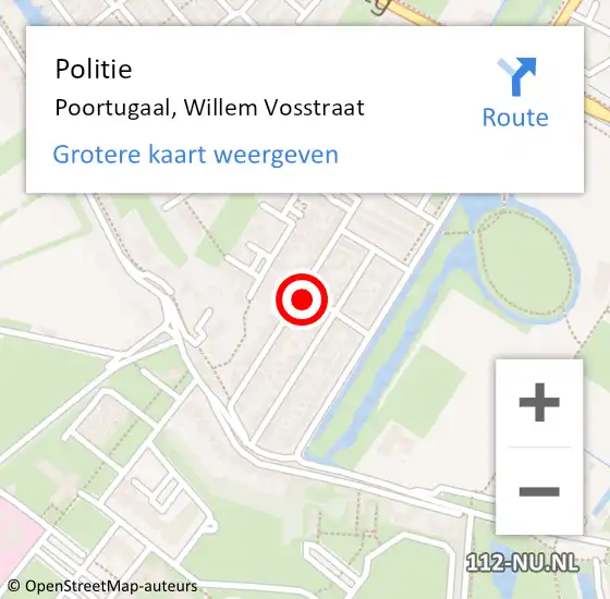 Locatie op kaart van de 112 melding: Politie Poortugaal, Willem Vosstraat op 3 mei 2015 04:01