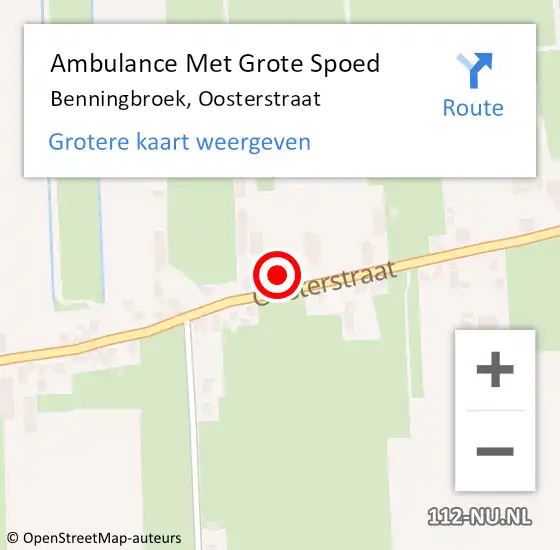 Locatie op kaart van de 112 melding: Ambulance Met Grote Spoed Naar Benningbroek, Oosterstraat op 3 mei 2015 04:36