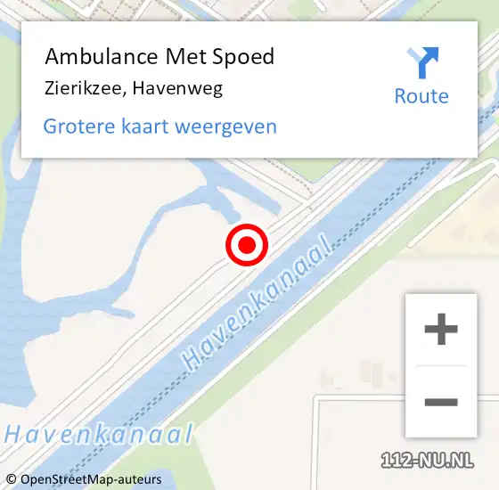 Locatie op kaart van de 112 melding: Ambulance Met Spoed Naar Zierikzee, Havenweg op 3 mei 2015 07:08