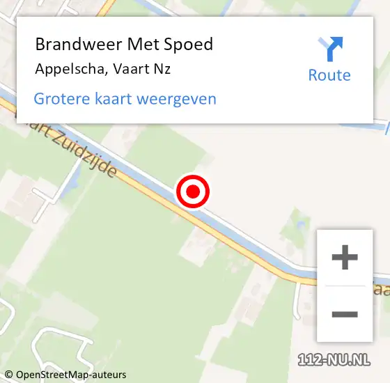 Locatie op kaart van de 112 melding: Brandweer Met Spoed Naar Appelscha, Vaart Nz op 3 mei 2015 07:37