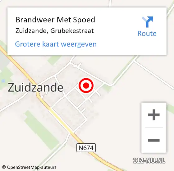 Locatie op kaart van de 112 melding: Brandweer Met Spoed Naar Zuidzande, Grubekestraat op 3 mei 2015 09:23