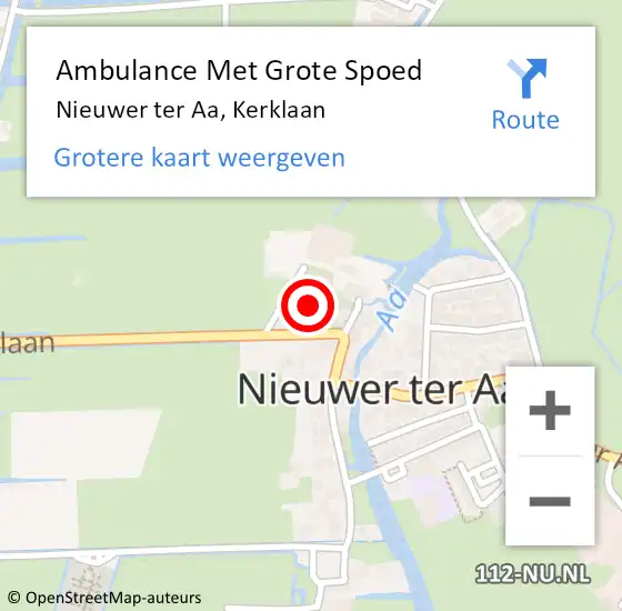 Locatie op kaart van de 112 melding: Ambulance Met Grote Spoed Naar Nieuwer ter Aa, Kerklaan op 3 mei 2015 11:02