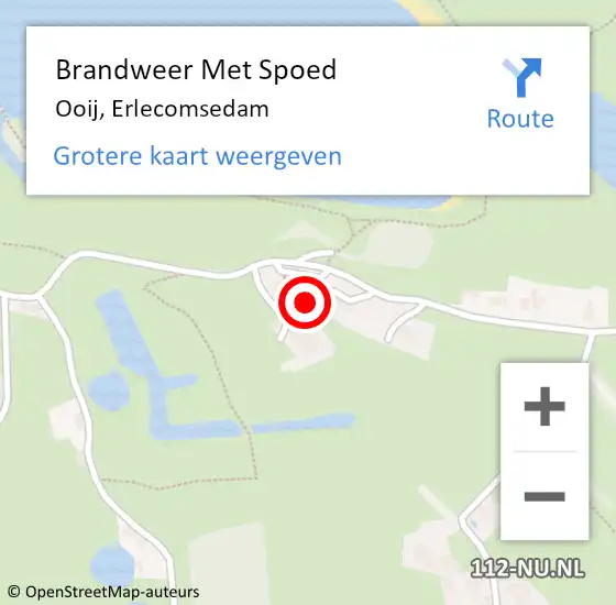 Locatie op kaart van de 112 melding: Brandweer Met Spoed Naar Ooij, Erlecomsedam op 3 mei 2015 11:56