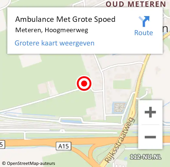 Locatie op kaart van de 112 melding: Ambulance Met Grote Spoed Naar Meteren, Hoogmeerweg op 3 mei 2015 11:56