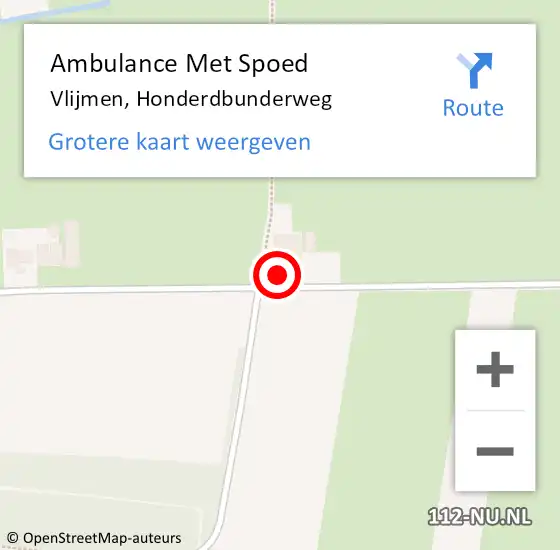 Locatie op kaart van de 112 melding: Ambulance Met Spoed Naar Vlijmen, Honderdbunderweg op 3 mei 2015 11:57