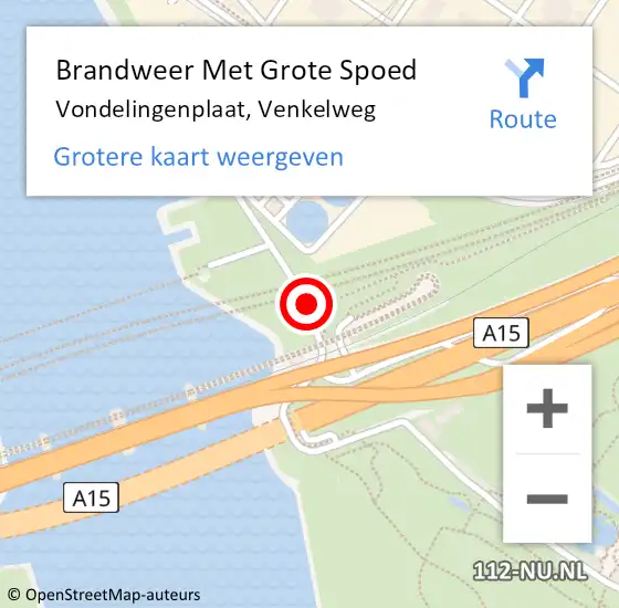 Locatie op kaart van de 112 melding: Brandweer Met Grote Spoed Naar Vondelingenplaat, Venkelweg op 3 mei 2015 13:49