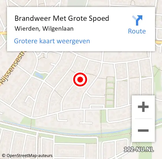 Locatie op kaart van de 112 melding: Brandweer Met Grote Spoed Naar Wierden, Wilgenlaan op 6 november 2013 16:42