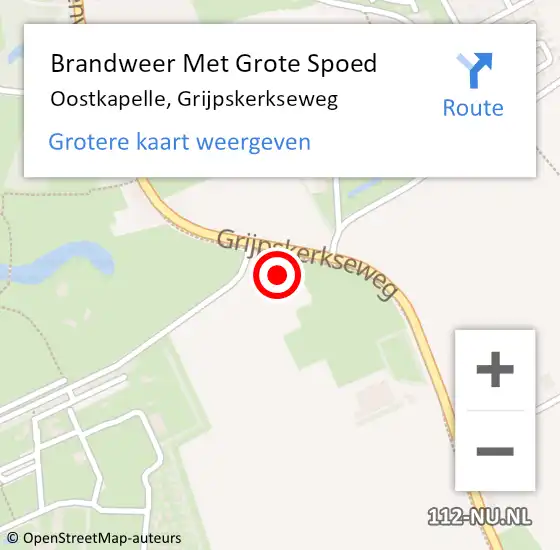 Locatie op kaart van de 112 melding: Brandweer Met Grote Spoed Naar Oostkapelle, Grijpskerkseweg op 3 mei 2015 16:29