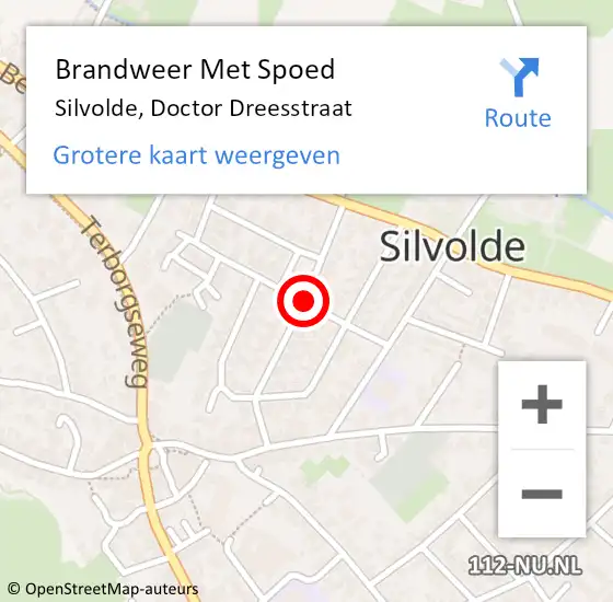 Locatie op kaart van de 112 melding: Brandweer Met Spoed Naar Silvolde, Doctor Dreesstraat op 3 mei 2015 19:18