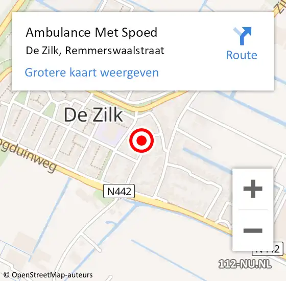 Locatie op kaart van de 112 melding: Ambulance Met Spoed Naar De Zilk, Remmerswaalstraat op 3 mei 2015 23:20