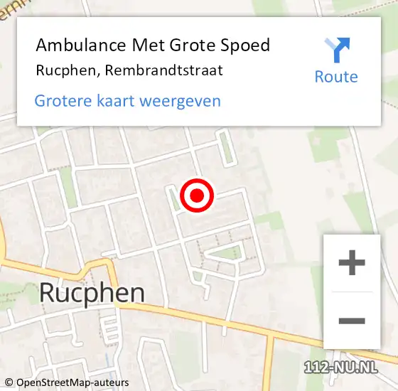 Locatie op kaart van de 112 melding: Ambulance Met Grote Spoed Naar Rucphen, Rembrandtstraat op 4 mei 2015 03:17