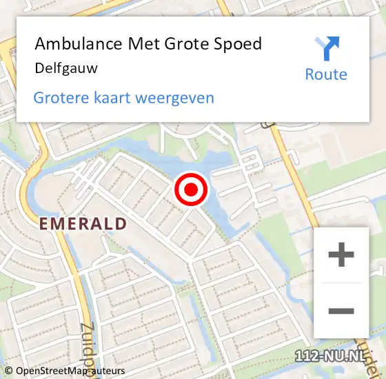 Locatie op kaart van de 112 melding: Ambulance Met Grote Spoed Naar Delfgauw op 6 november 2013 17:36