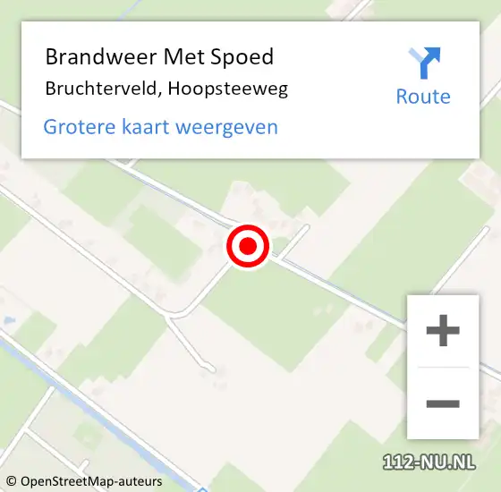 Locatie op kaart van de 112 melding: Brandweer Met Spoed Naar Bruchterveld, Hoopsteeweg op 4 mei 2015 05:48