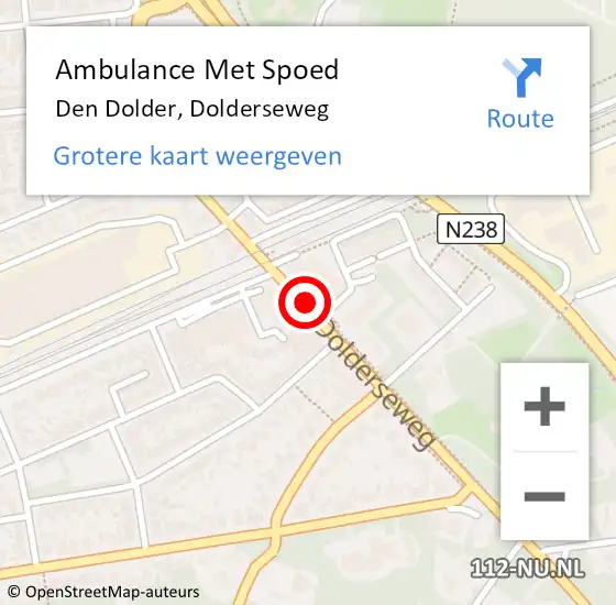 Locatie op kaart van de 112 melding: Ambulance Met Spoed Naar Den Dolder, Dolderseweg op 4 mei 2015 09:22