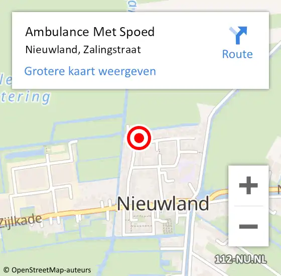 Locatie op kaart van de 112 melding: Ambulance Met Spoed Naar Nieuwland, Zalingstraat op 4 mei 2015 10:51