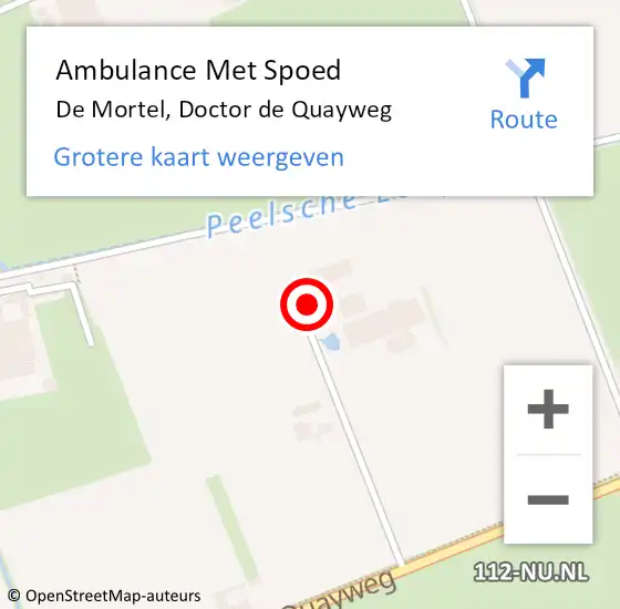 Locatie op kaart van de 112 melding: Ambulance Met Spoed Naar De Mortel, Doctor de Quayweg op 4 mei 2015 11:00