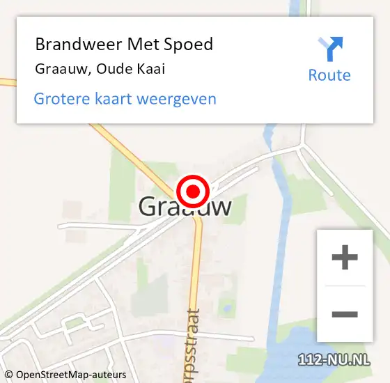 Locatie op kaart van de 112 melding: Brandweer Met Spoed Naar Graauw, Oude Kaai op 4 mei 2015 11:46